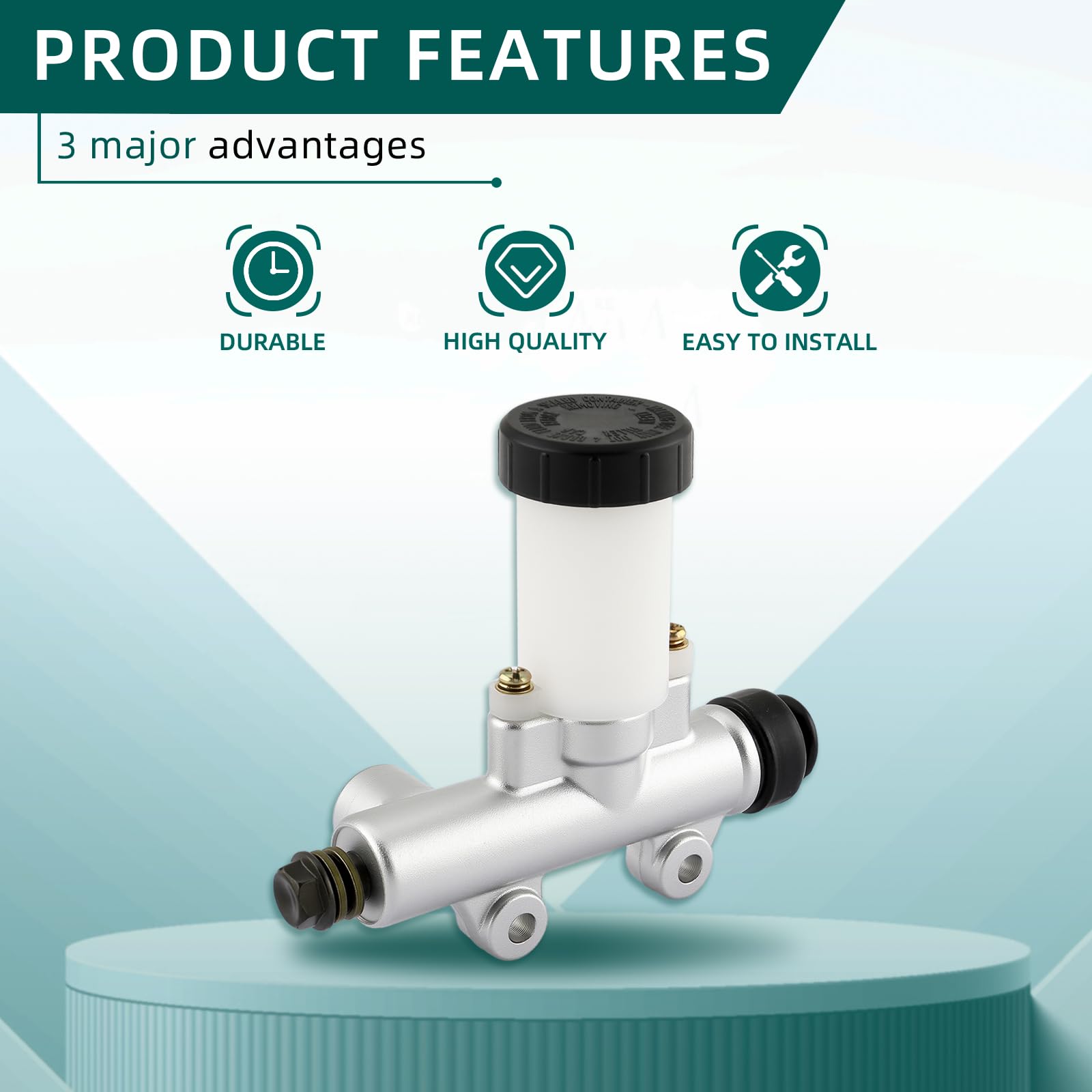 AUTOKAY Go-kart brake master installation with standard mounting dimensions.