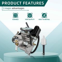 AUTOKAY GY6-150 carburetor 26mm intake detail aids accurate jetting