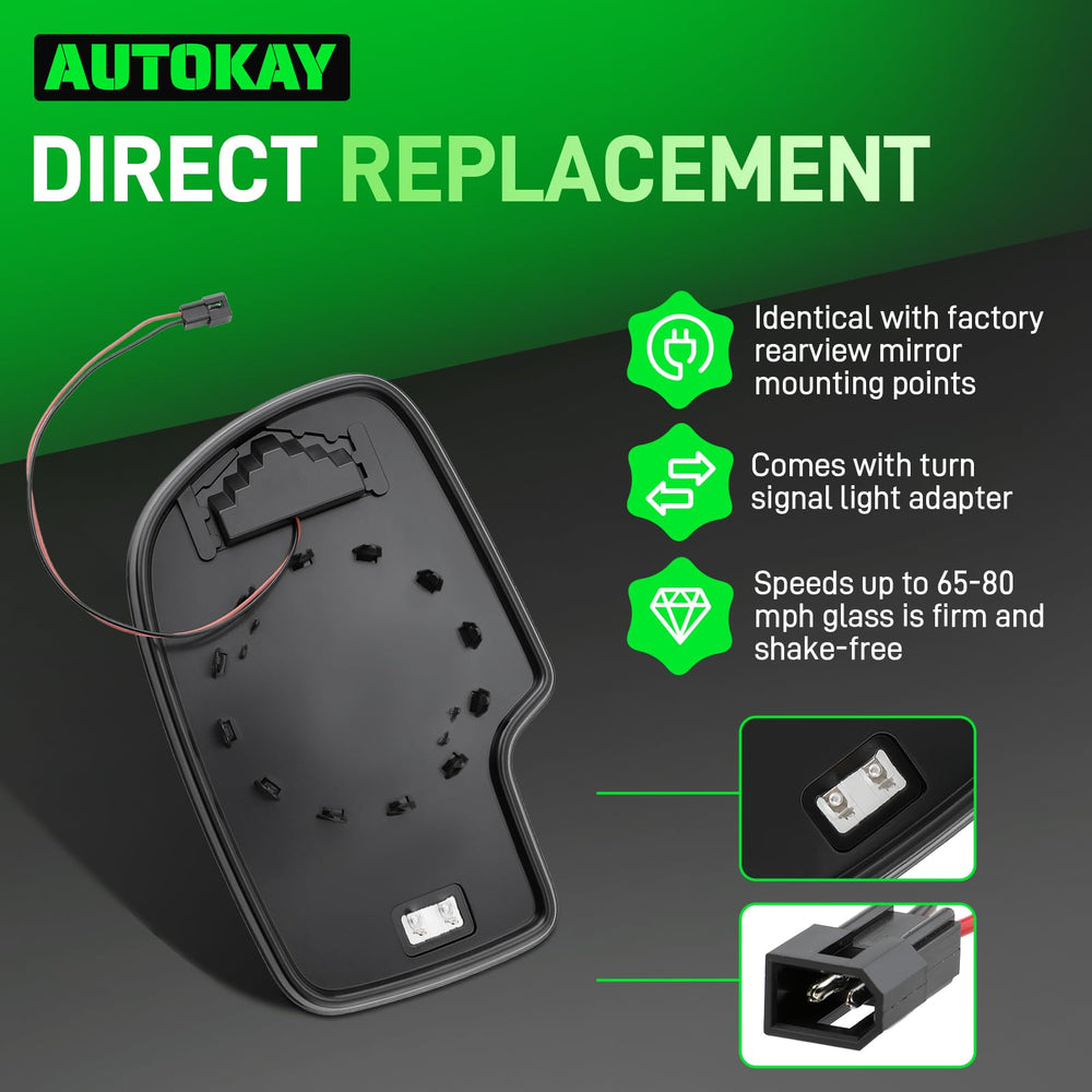 AUTOKAY heated mirror glass for quick defog in all weather