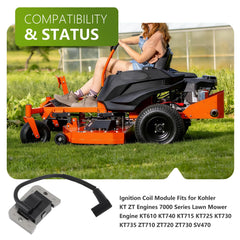 AUTOKAY ignition coil module side view highlights durable construction for reliable mower starts