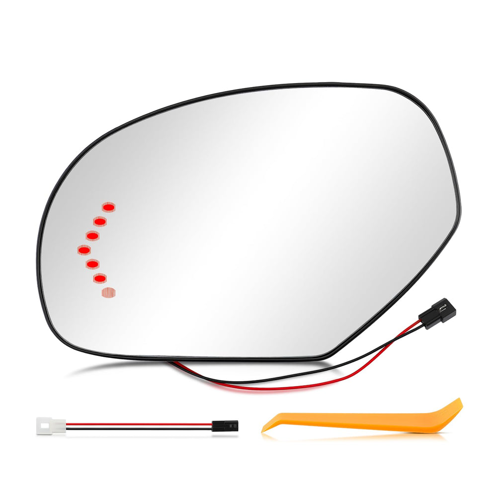 AUTOKAY left driver side mirror with turn signal improves lane visibility for safer driving.