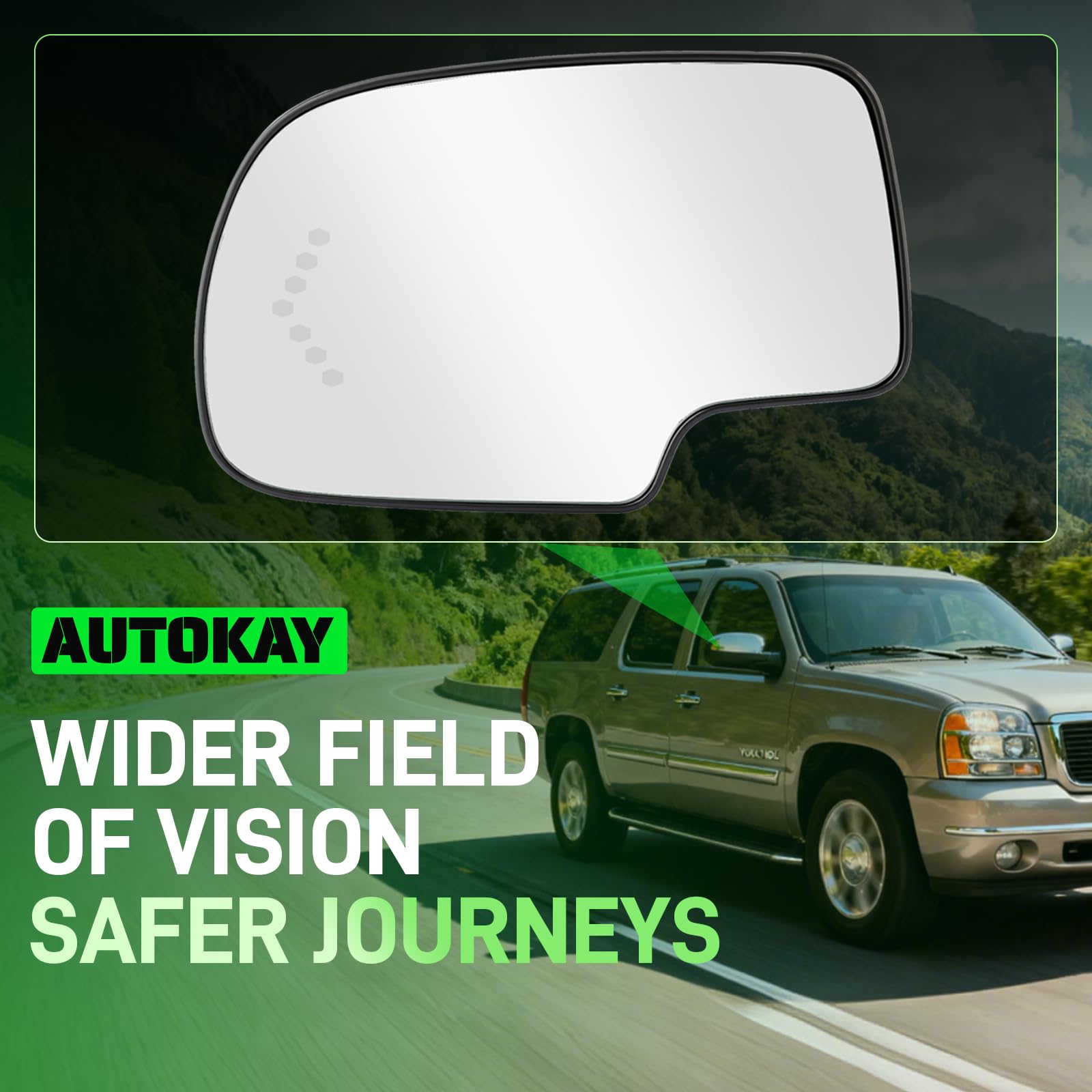 AUTOKAY OEM replacement 88944391 compatible mirror glass for Chevy
