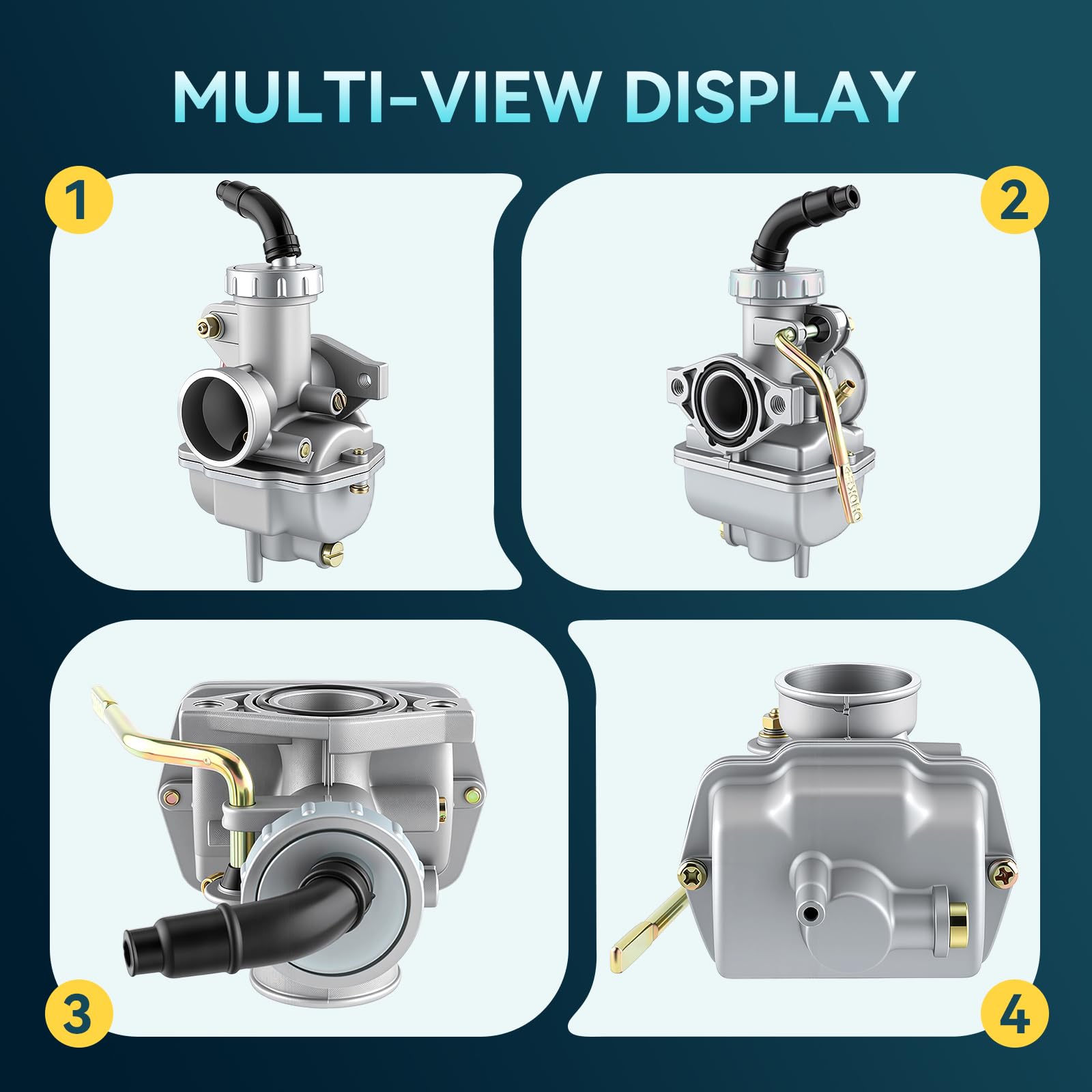 AUTOKAY PZ20 carburetor with fuel line for clean fuel delivery.