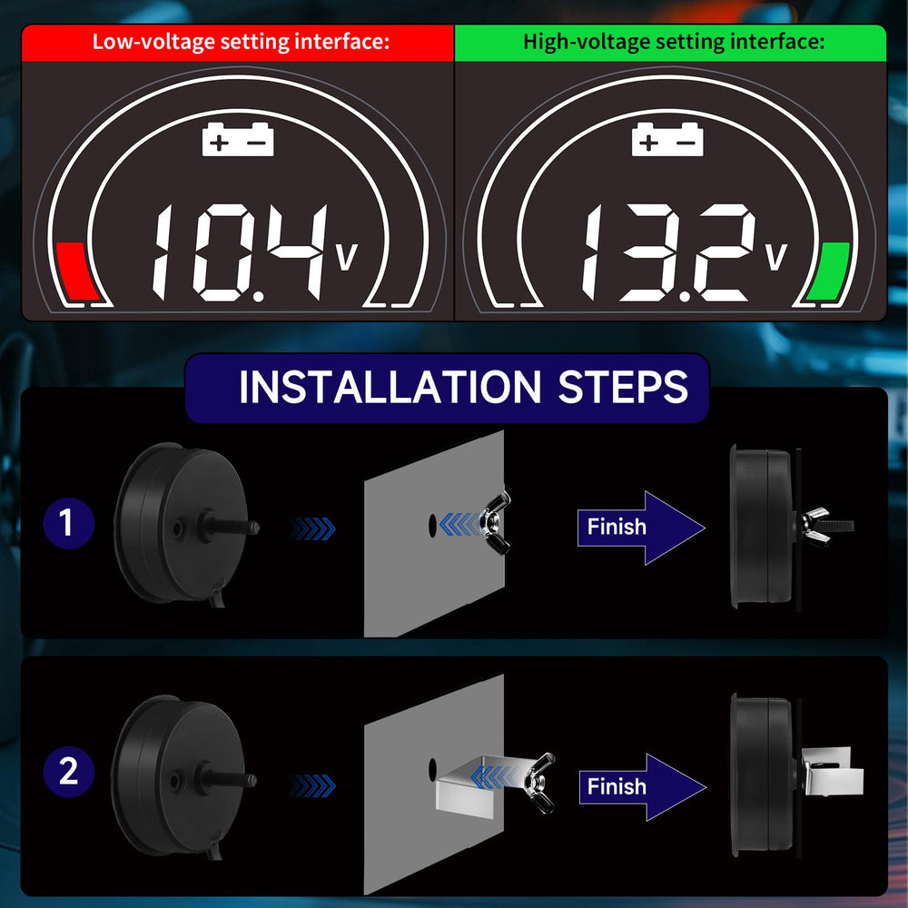 Autokcan Battery Monitor shows temperature readings for safe operation.