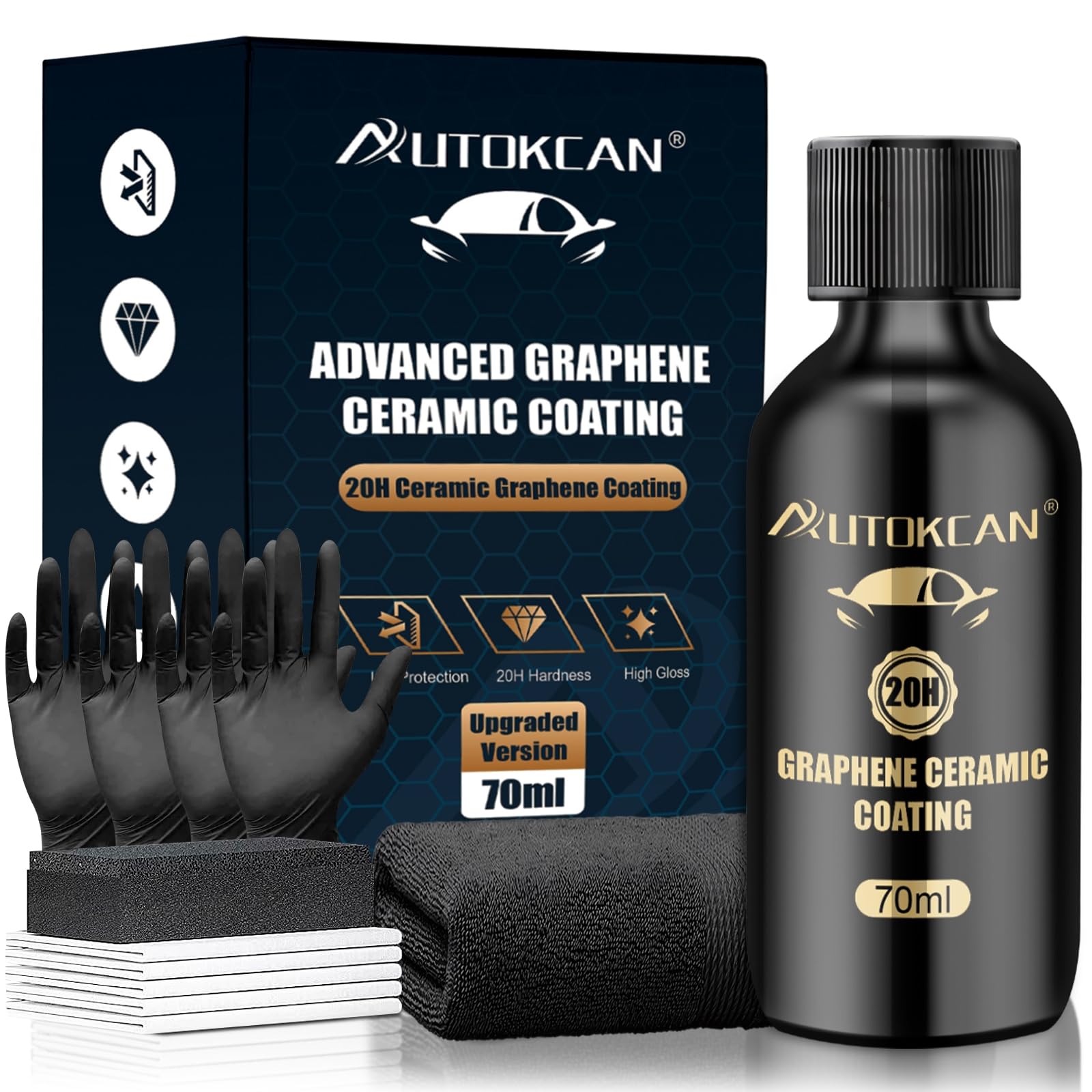 Autokcan graphene coating bottle 70ml ready for car protection and gloss