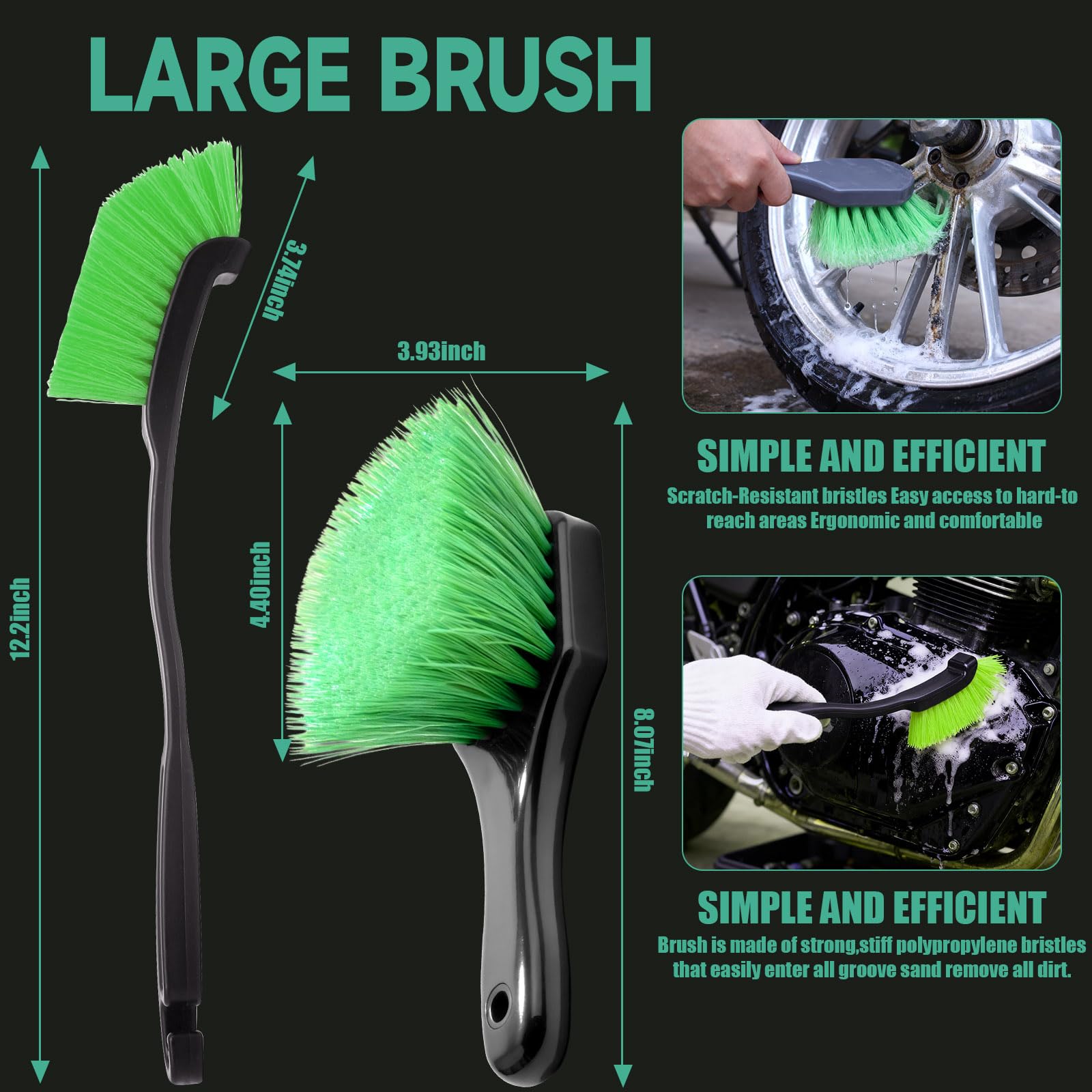 Autokcan rim brush designed to remove grime from wheel hubs.