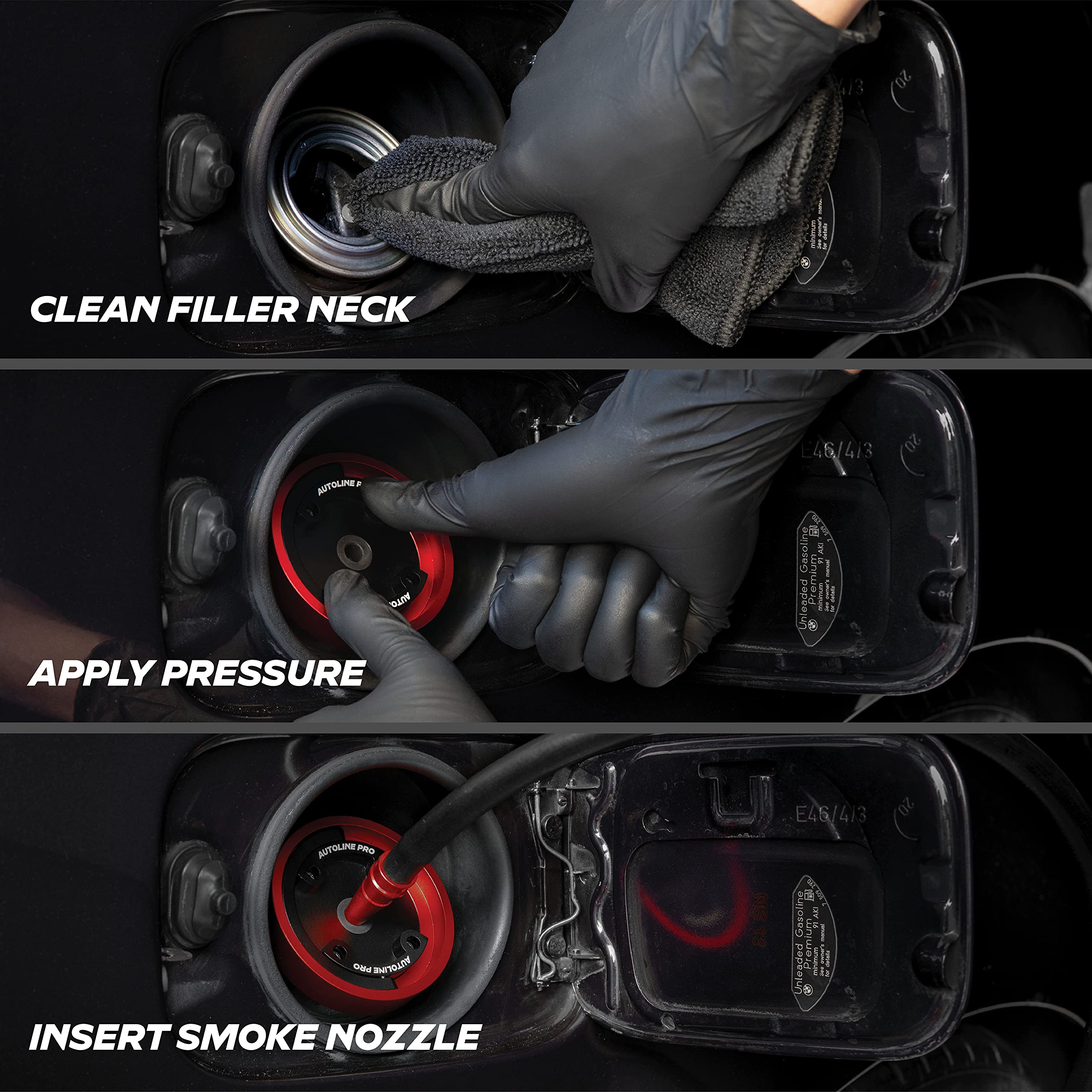 AutoLine Pro bypass cylinder included for uninterrupted testing around the fuel flap