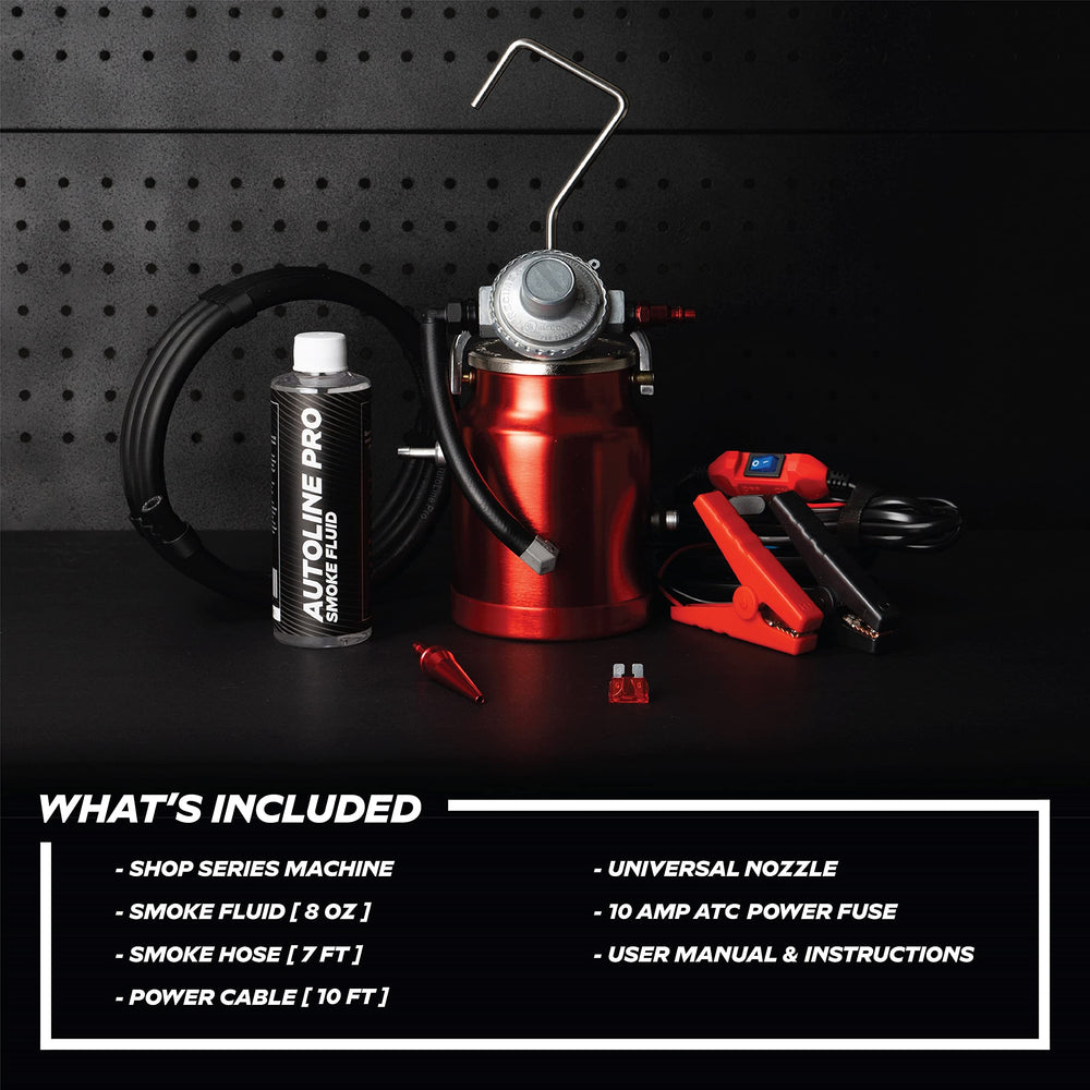 AutoLine Pro 800-min premium high-smoke formula for dependable tests.