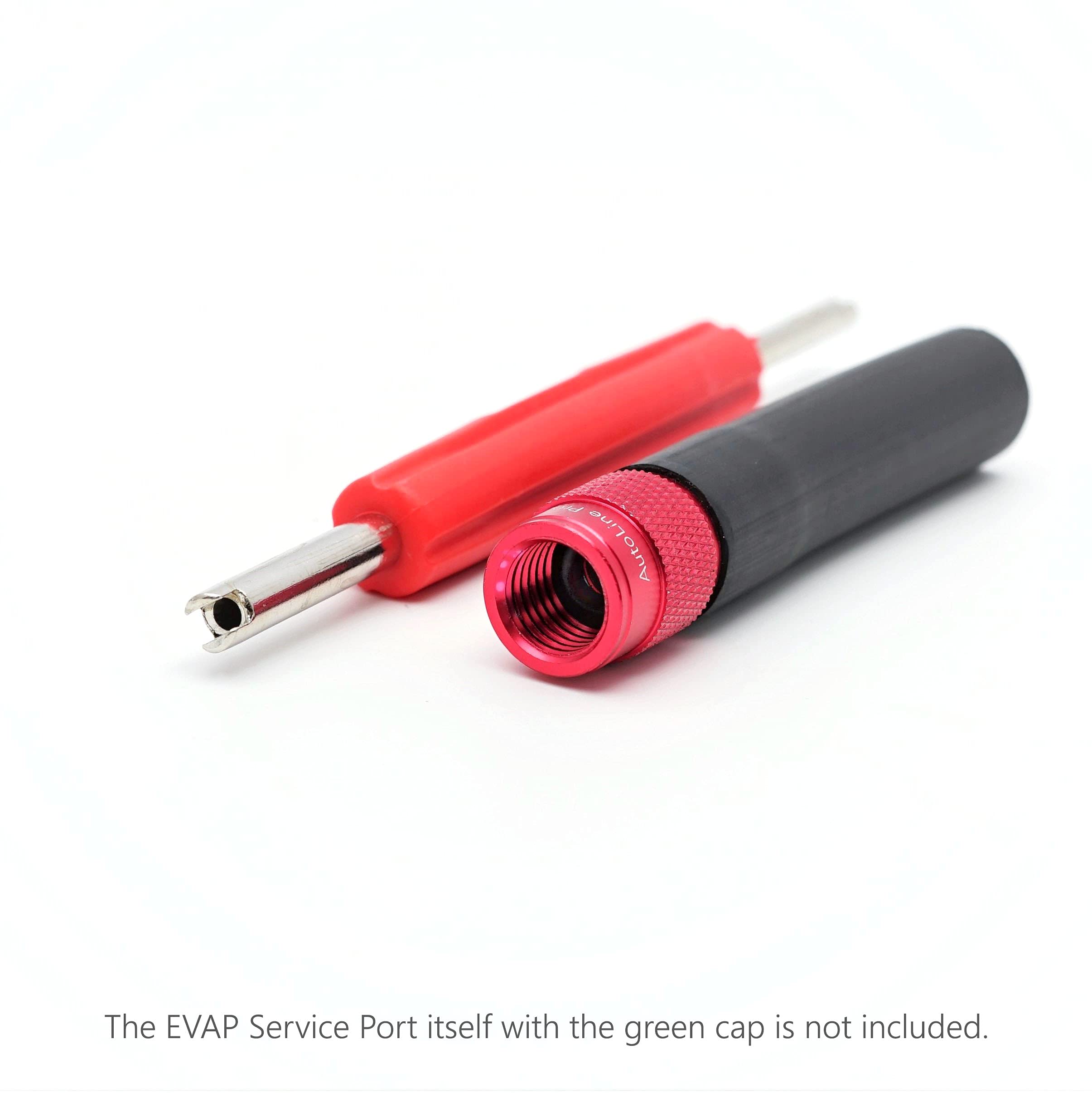 AutoLine Pro Schrader valve remover tool in use to access an EVAP port