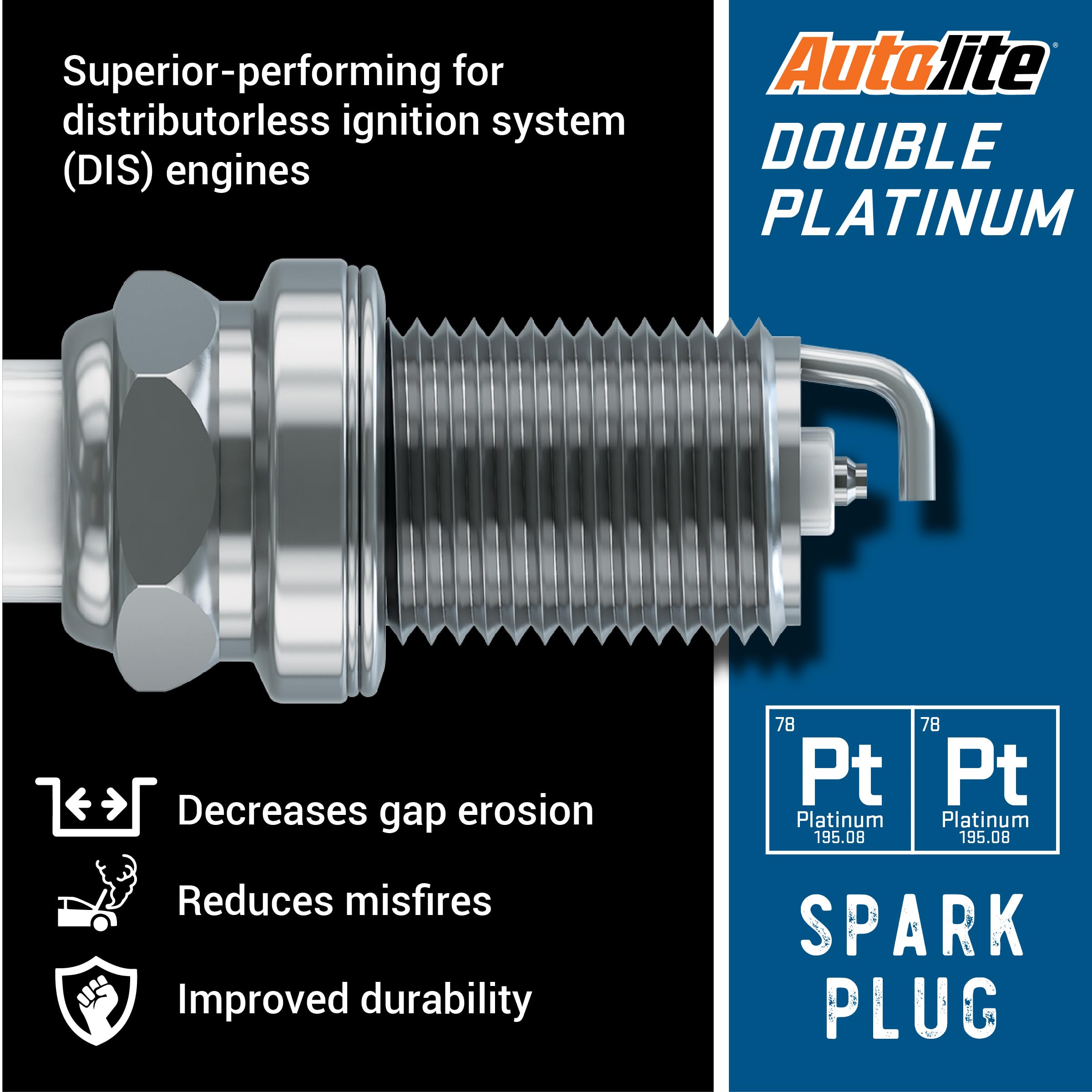Autolite APP3923 center electrode close-up emphasizing fast, efficient combustion.