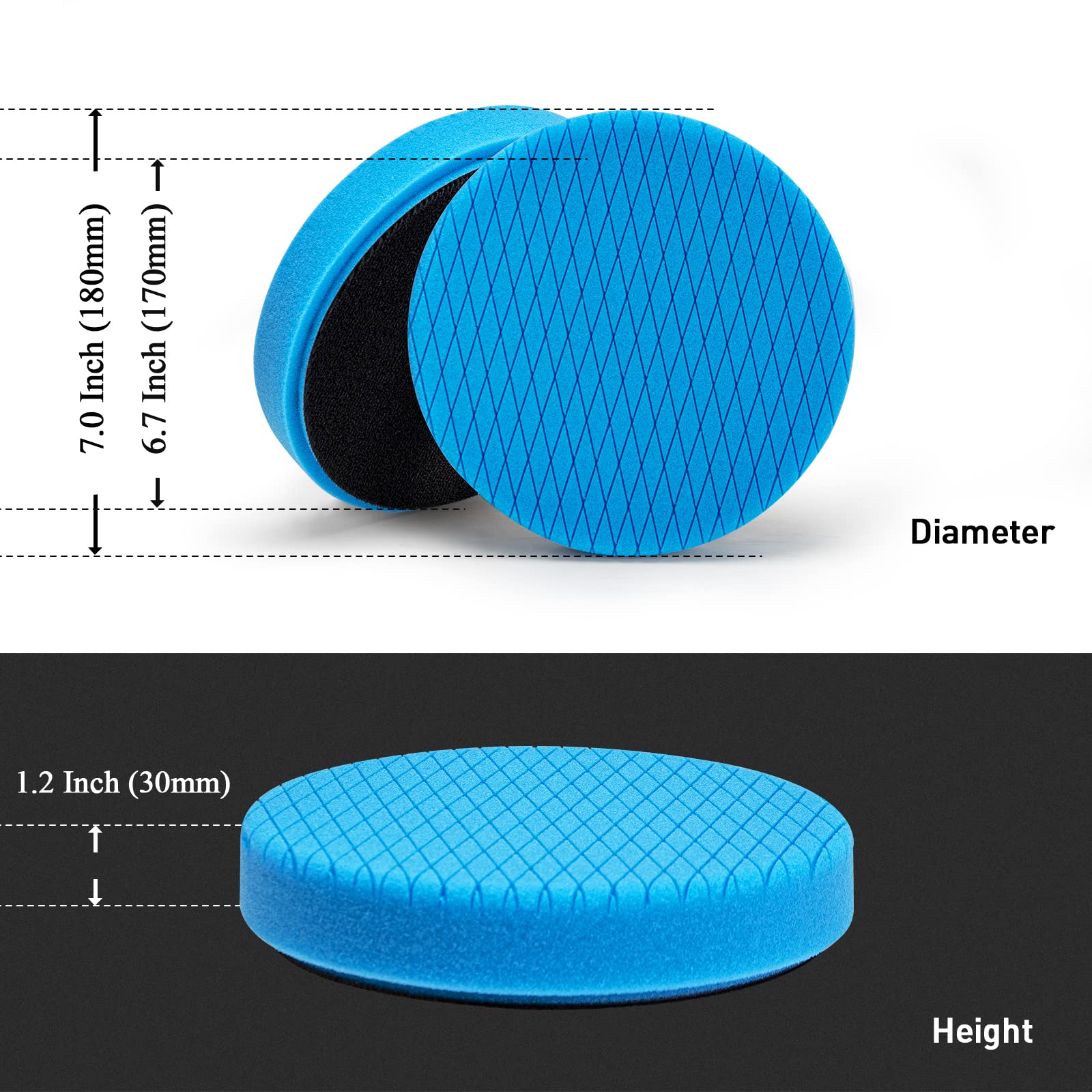 Autolock 7in sponge pad back view shows strong backing and reduced splatter.