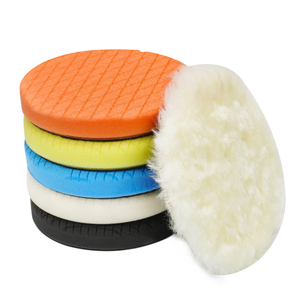 Autolock 7in sponge pad front view highlights even polishing and heat management.