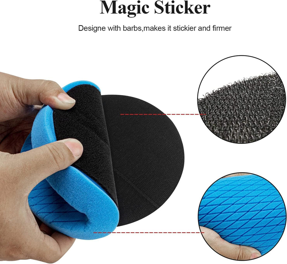 Autolock pad assembly on polisher shows quick, secure pad changes.