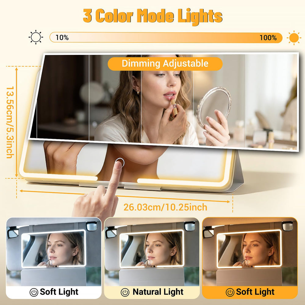 Automiim rechargeable 2500 mAh battery powers the mirror for weeks.