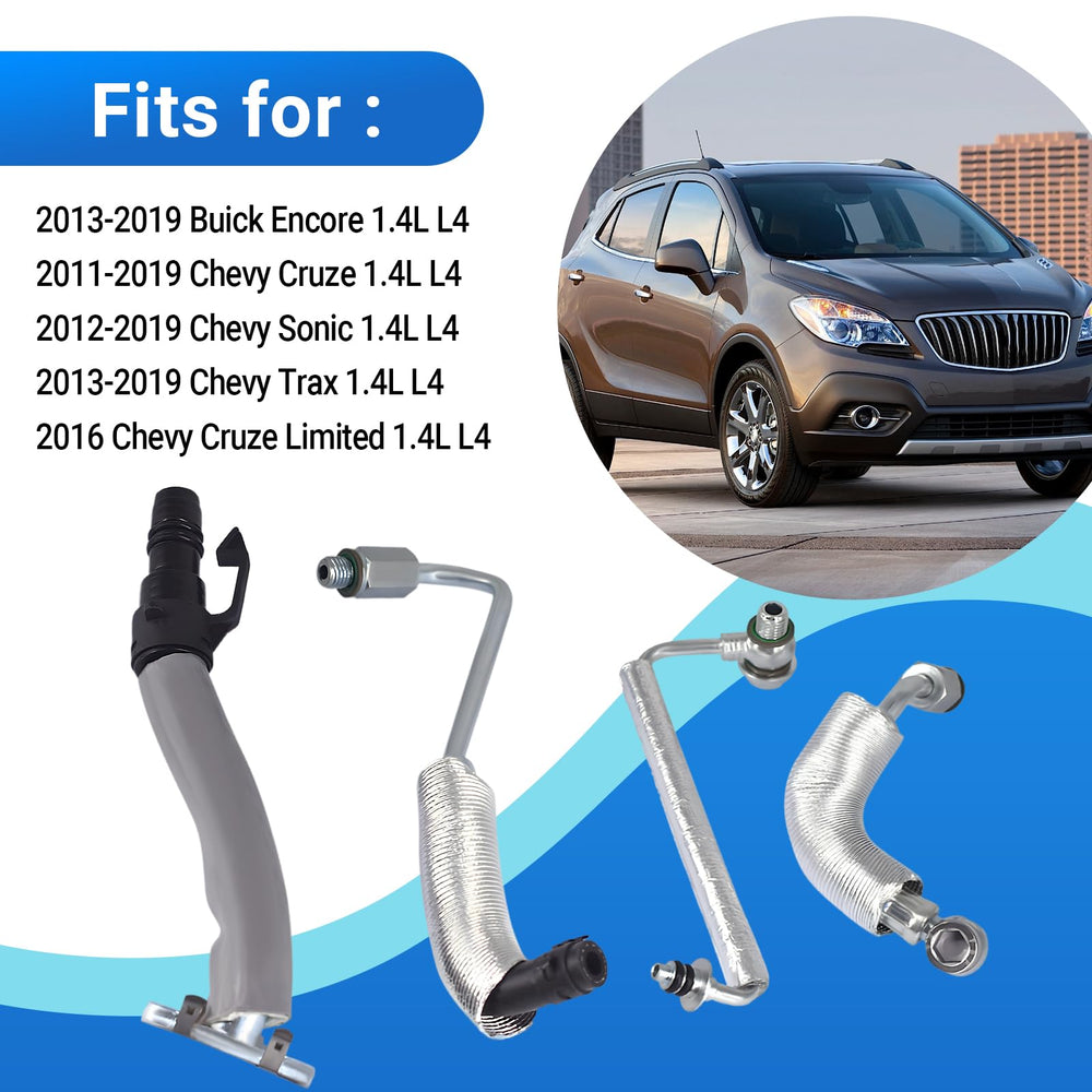 Automkt turbo oil feed pipe on Chevy Cruze 1.4L for reliable oil supply.