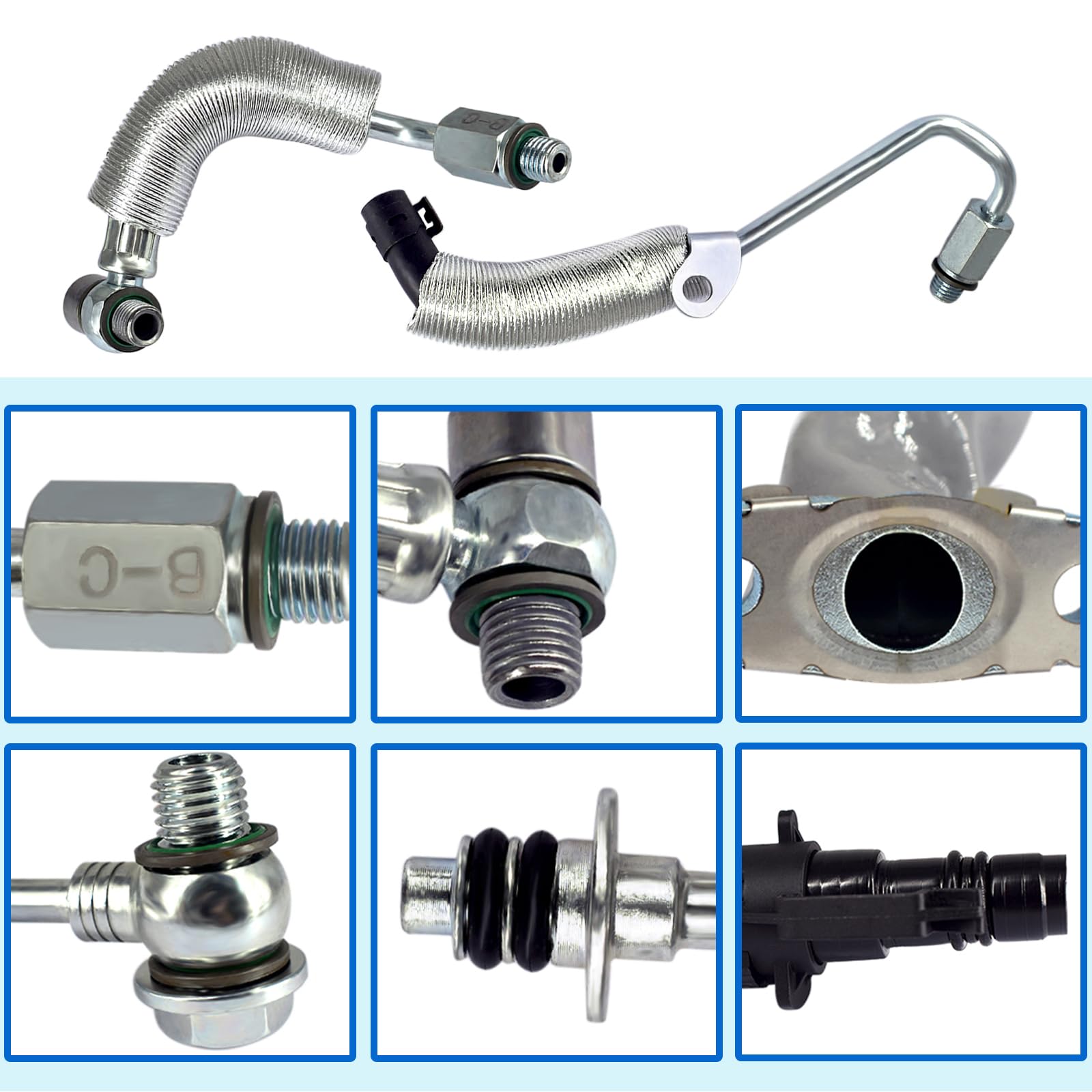 Automkt turbo oil feed pipe compatibility with GM small cars.