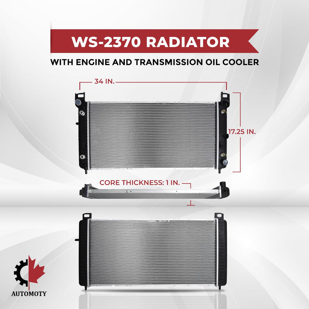 Automoty 2370 radiator packaging protection demonstrates secure transit and arriving intact.
