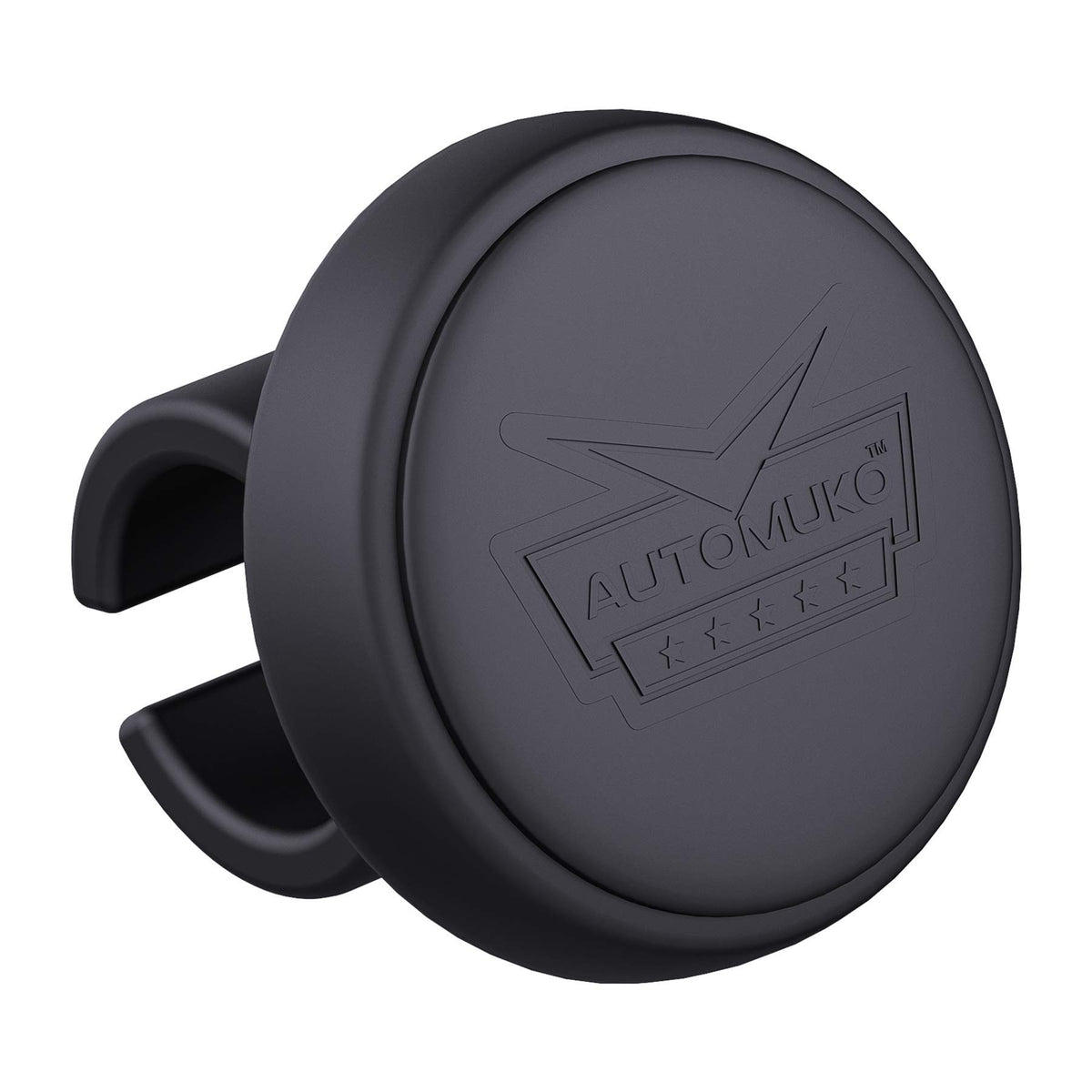 AutoMuko steering wheel knob black close-up shows silicone finish for comfortable grip.