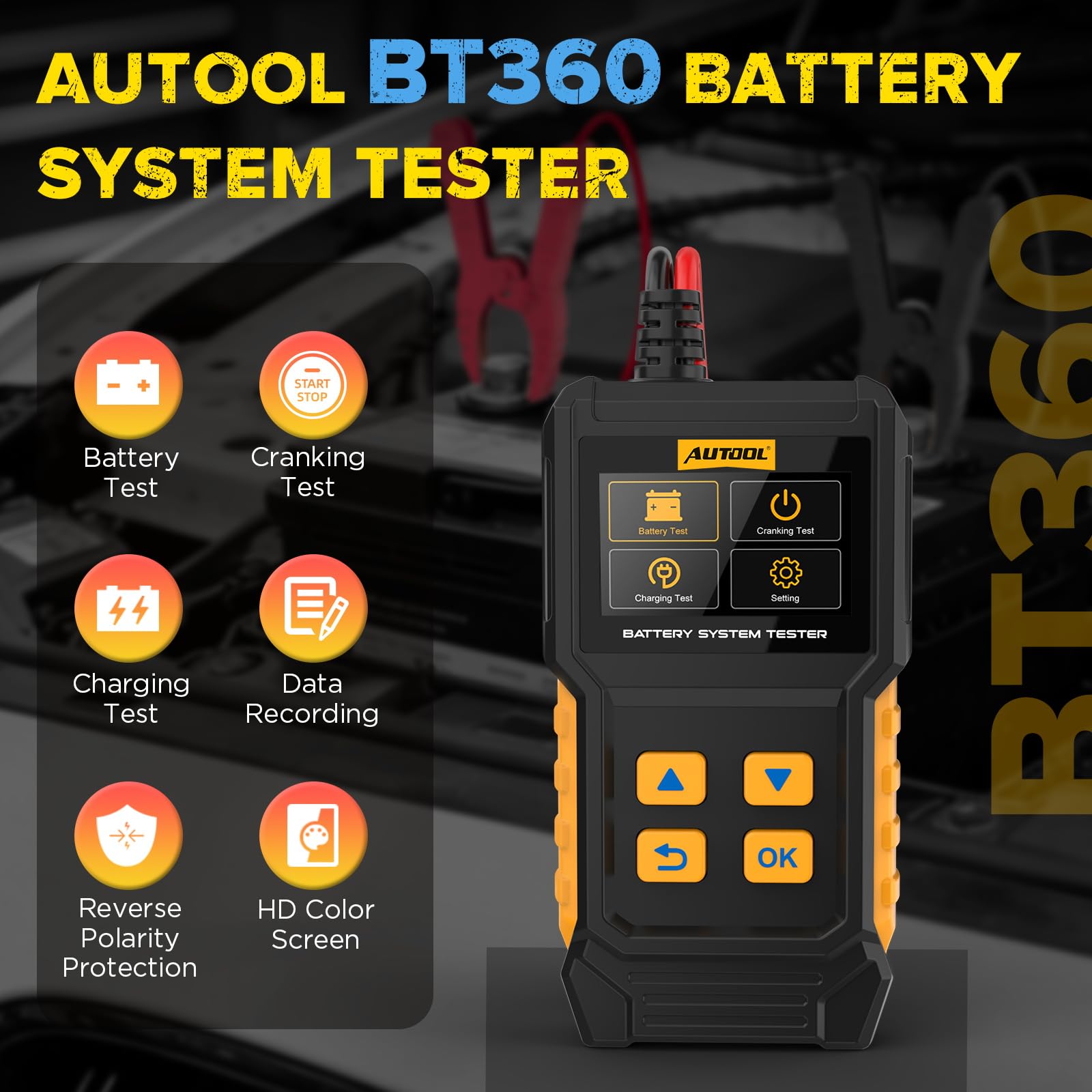 AUTOOL BT360 anti-reverse polarity protection for safe testing