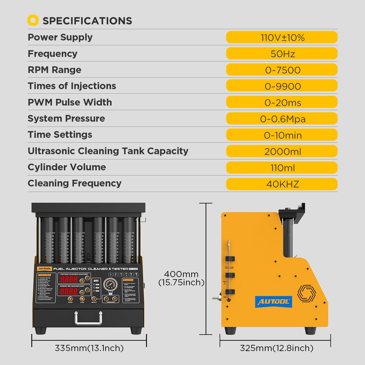 AUTOOL CT400 test liquid discharge valve for observing and reusing liquid