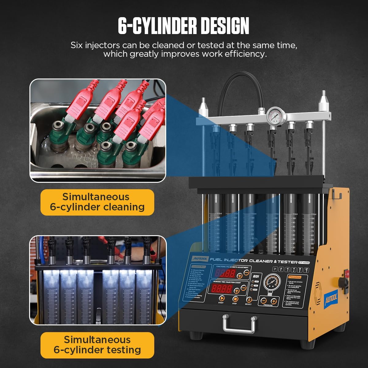 AUTOOL CT400 with thermal protection and cooling fan protects the unit