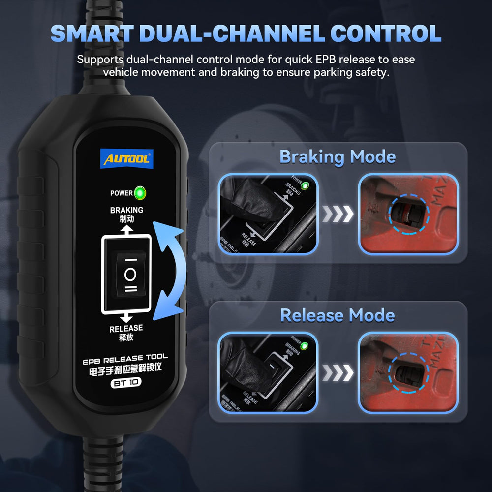 AUTOOL EPB tool control panel demonstrates easy forward and reverse operation.