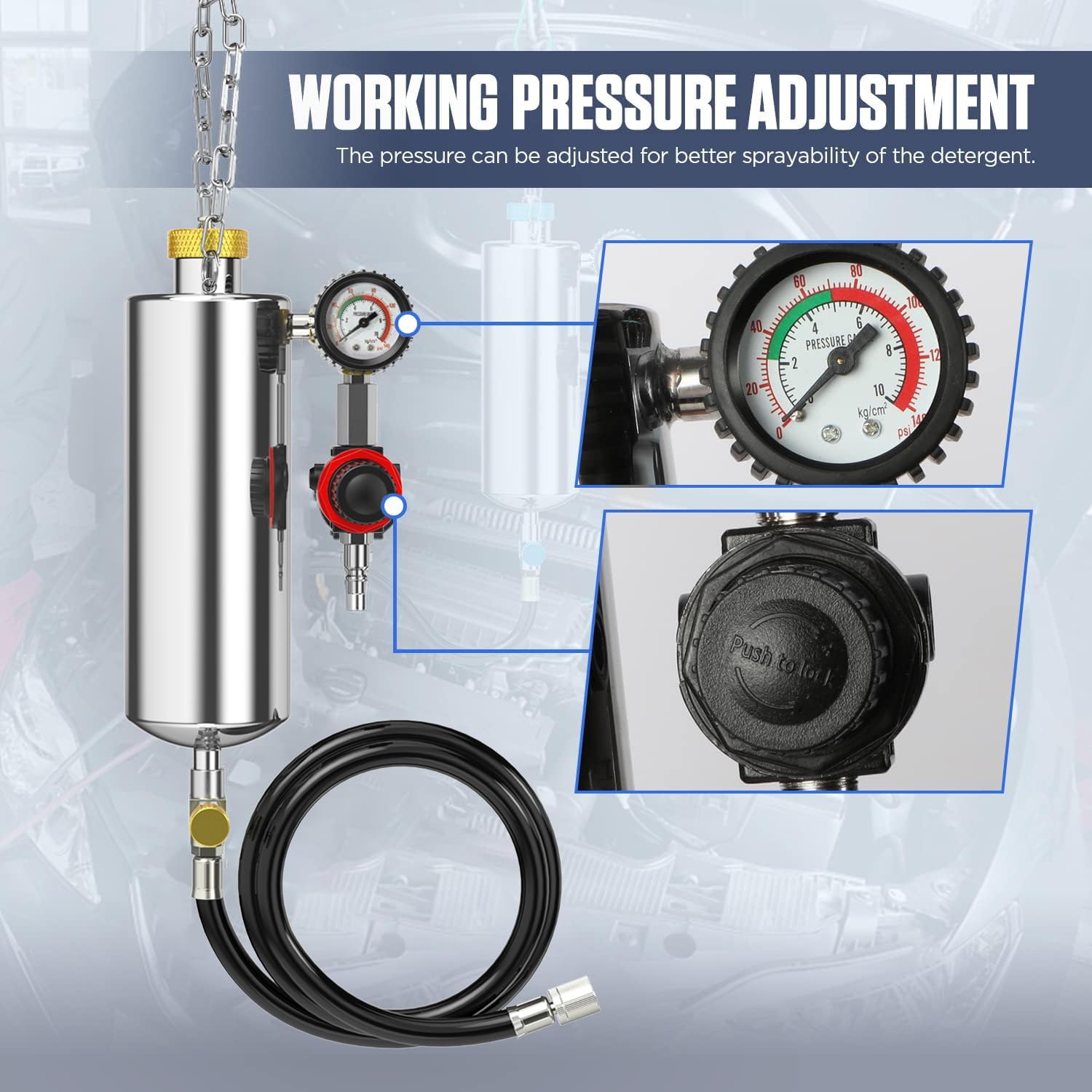 AUTOOL pressure gauge up to 150 PSI for precise cleaning control