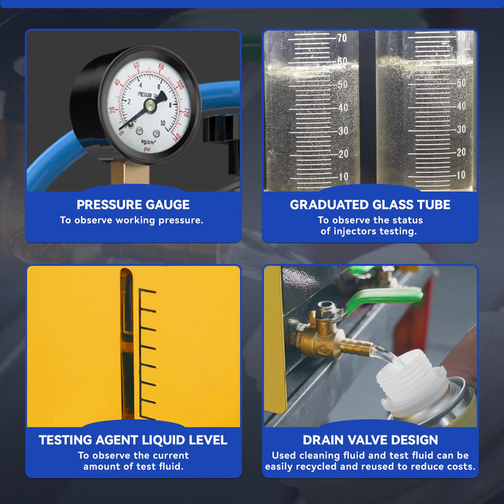 Autool spray pattern test illustrating injector spray consistency and coverage.