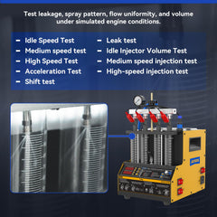Autool ultrasonic heating feature visually enhancing deep cleaning of injectors.
