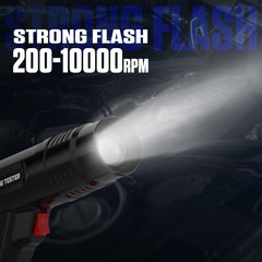 AUTOOL timing light sliding sensor clip enables easy hookup and secure connection.