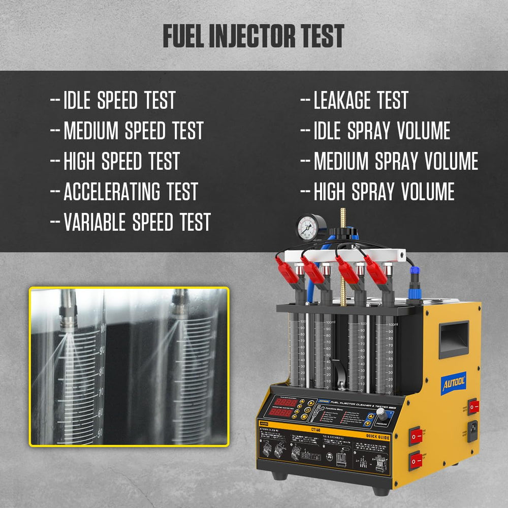 AUTOOL ultrasonic cleaning module in action for deep cleaning injectors.