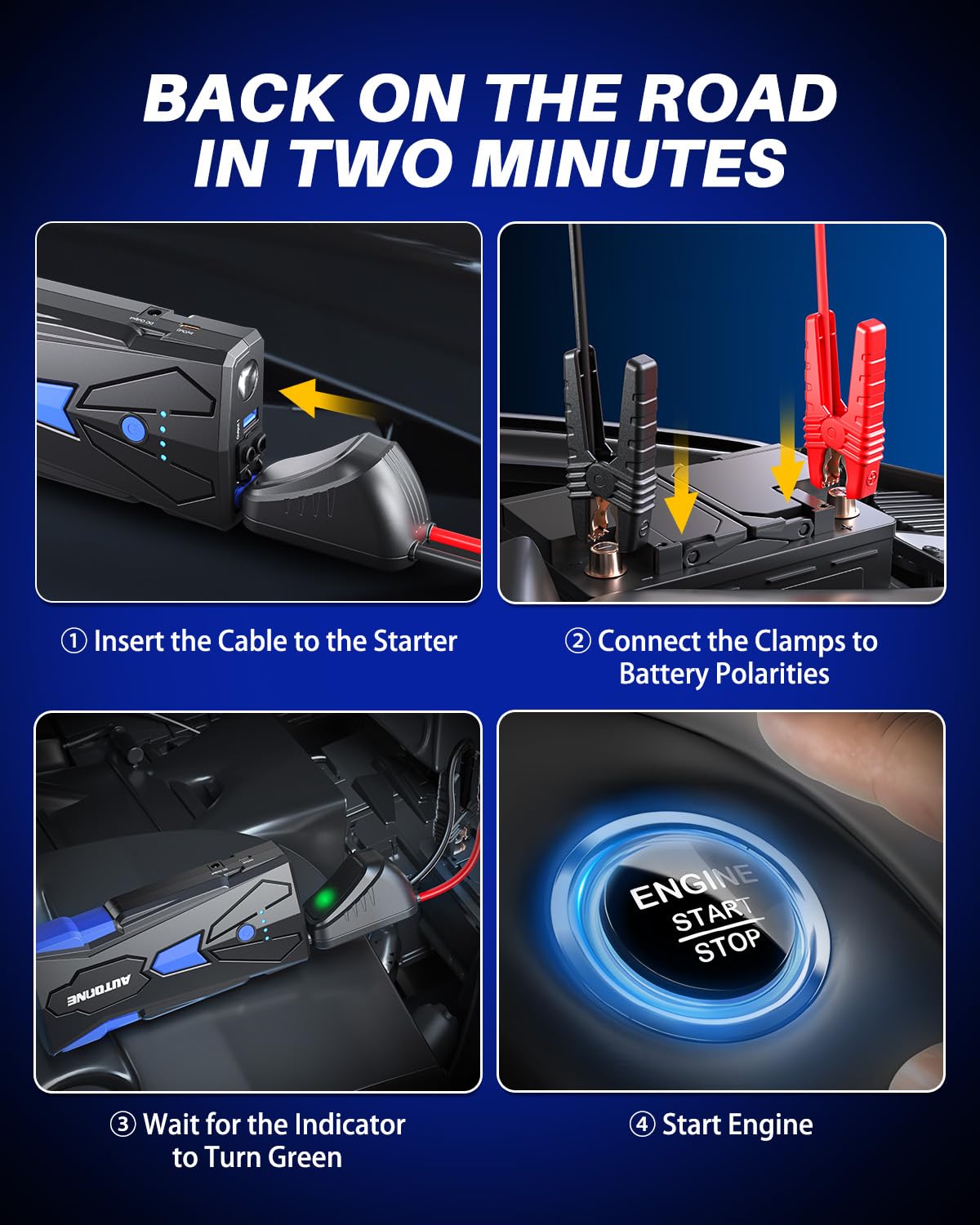 AUTOONE 6000A intelligent safety clamps prevent misconnection and sparks.