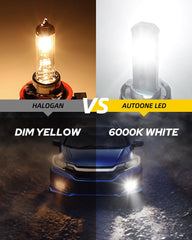 AUTOONE 6000K brightness at night for better road recognition.