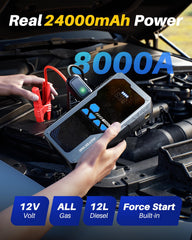 AUTOONE 8000A air compressor in action inflating tires quickly