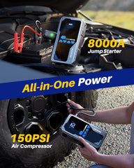 AUTOONE 8000A clamps with built-in safety features for safe jump-starts