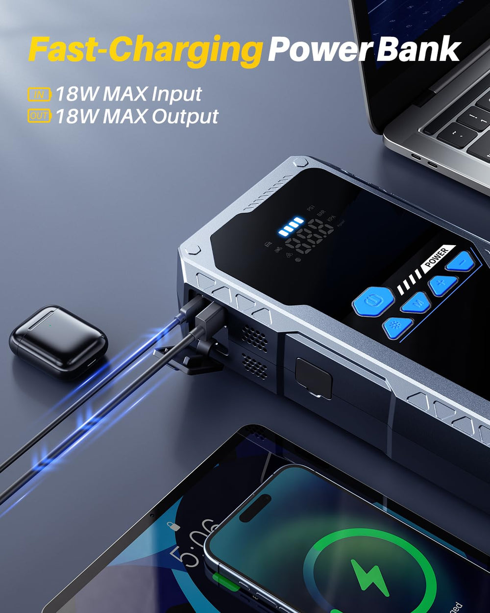 AUTOONE 8000A IP67 protection resists dust and water