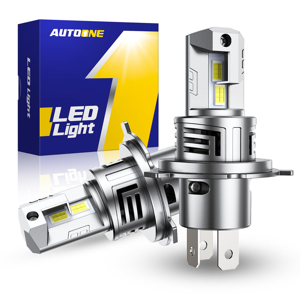 AUTOONE 9003 H4 LED bulb compact design enables quick plug‑and‑play fit.