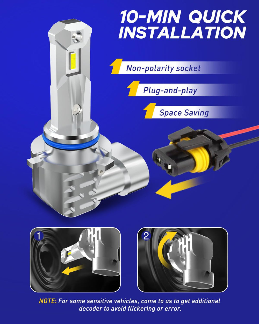 AUTOONE 9005 9006 bulbs with rugged aluminum body build