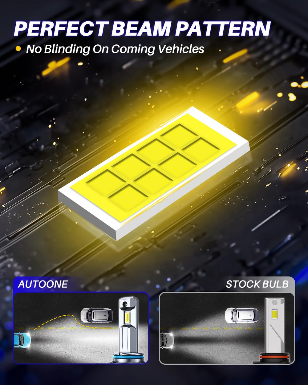 AutoOne 9012 chip detail highlights upgraded LEDs for crisper signals.