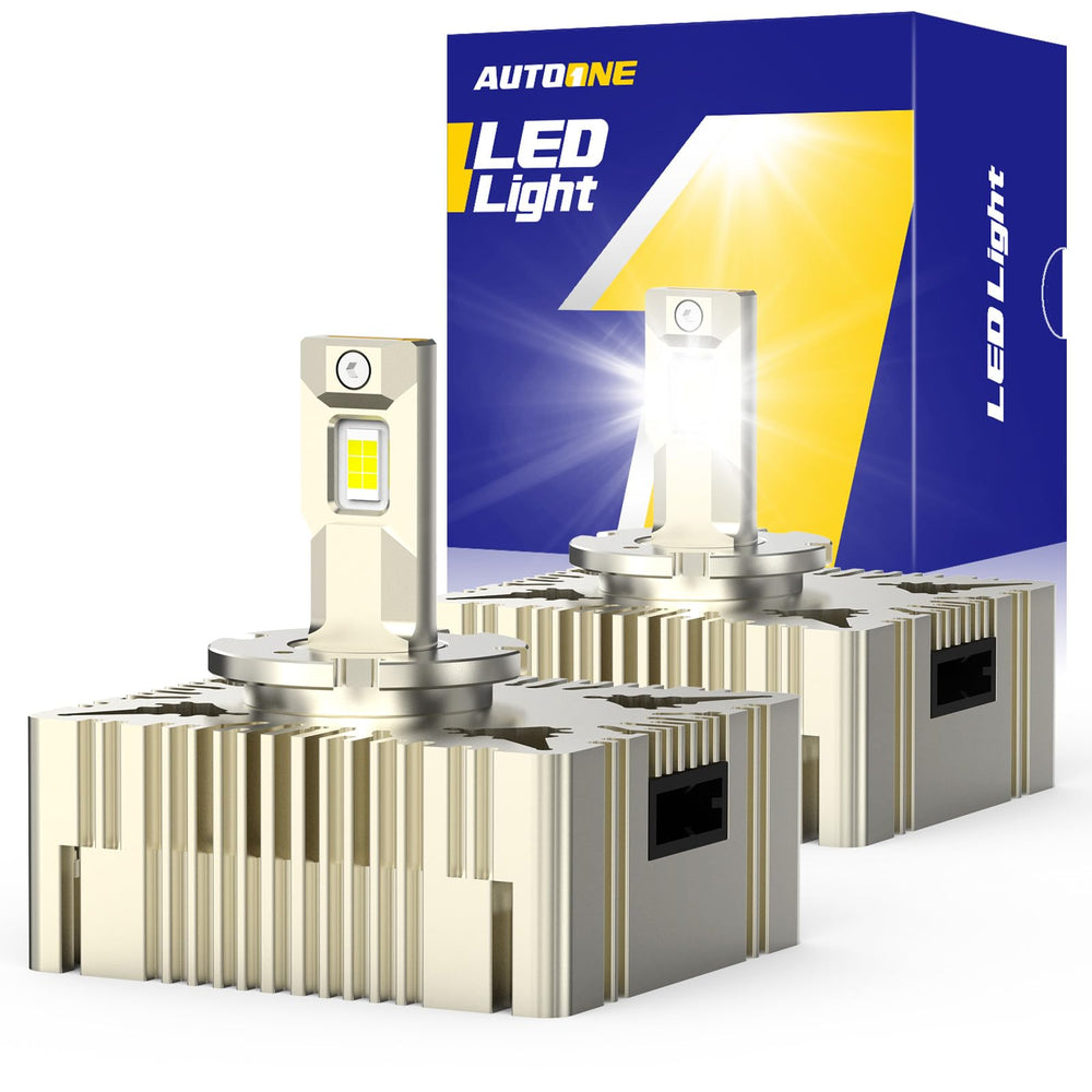 AUTOONE D5S D5R bulbs side-by-side brightness comparison for safer night driving