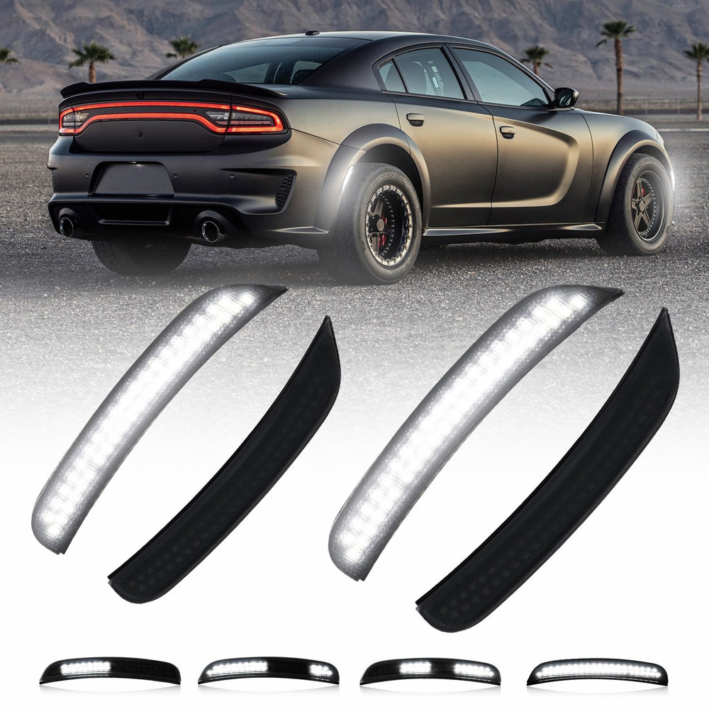 AUTOONE Dodge Charger front side-marker with smoked lens and sequential white LEDs
