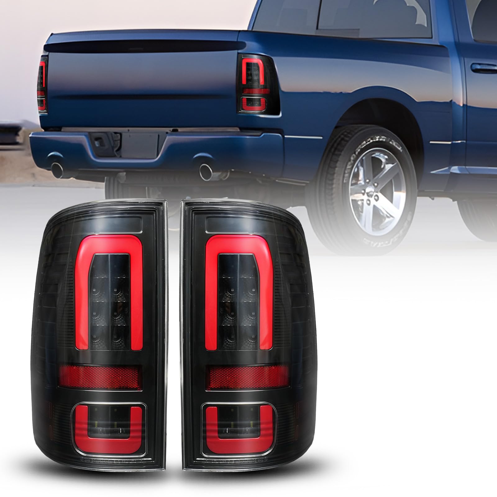 AUTOONE driver-side transparent LED Ram tail light for clearer nighttime visibility