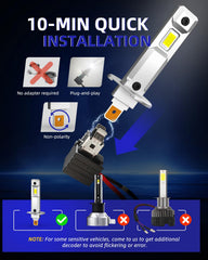 AUTOONE H1 LED bulb long life with heat dissipation for reliability.