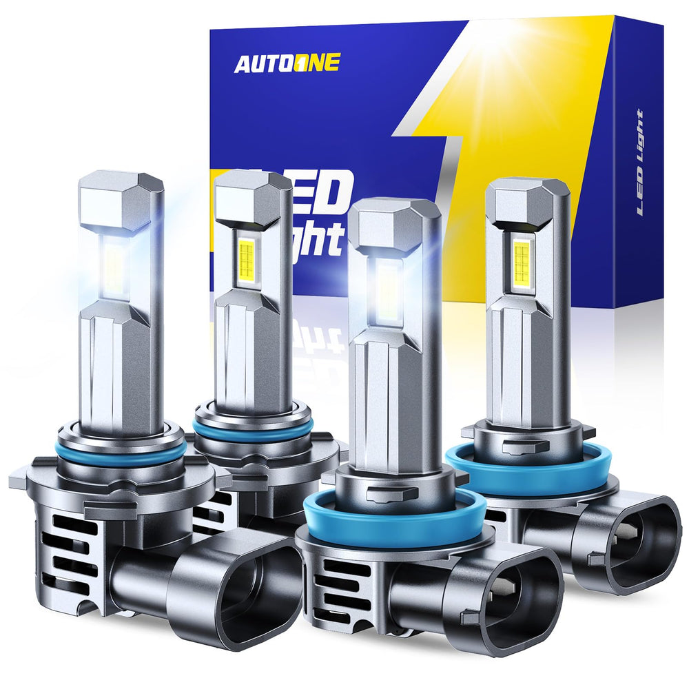AUTOONE H11 9005 LED direct-fit bulbs enhance night visibility for fog lights