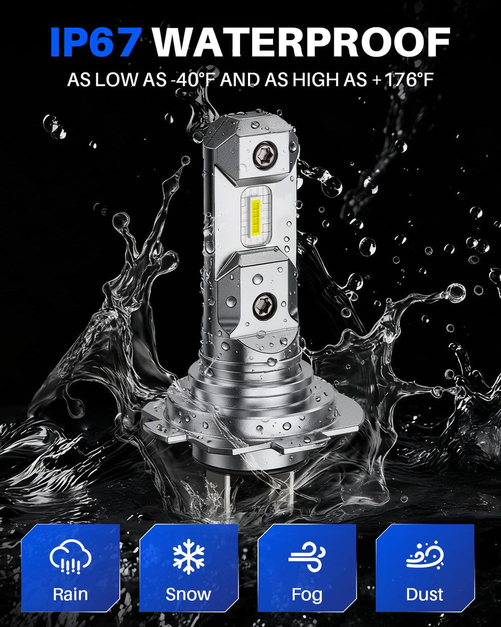 AUTOONE H7 LED bulb improves fog-light visibility and distance.