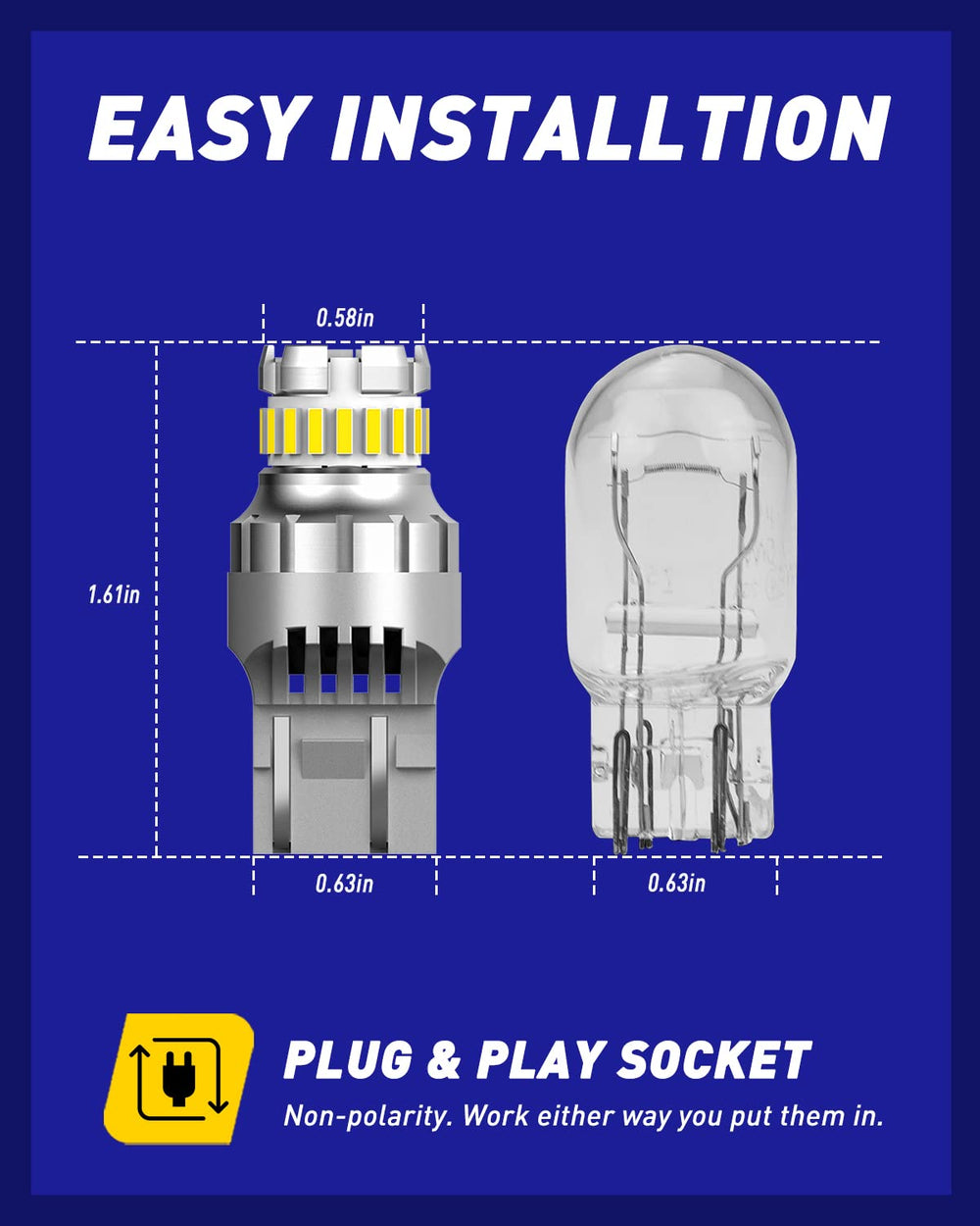 AUTOONE aluminum heat-dissipation design prolongs bulb life