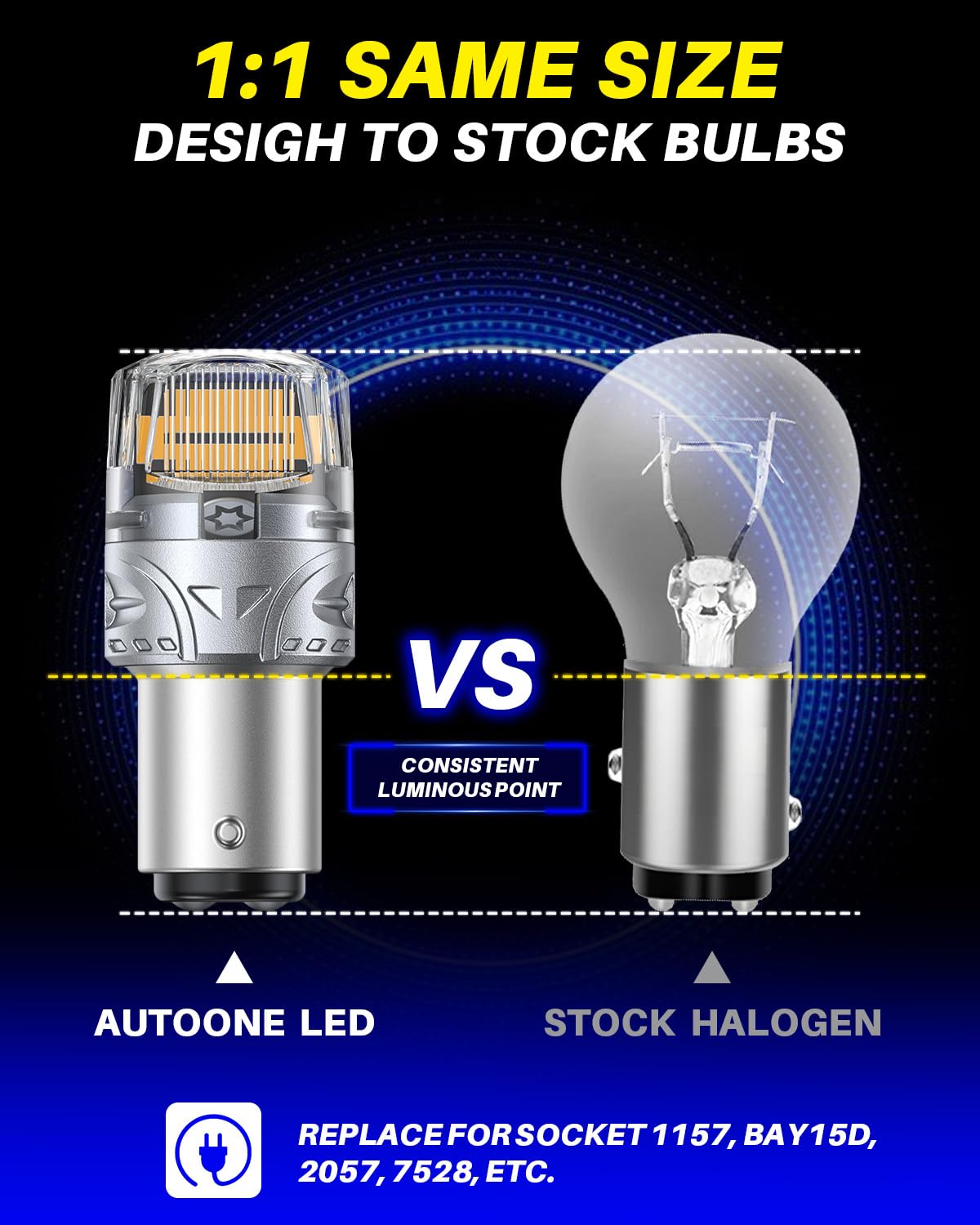 AUTOONE plug-and-play installation with no polarity or wiring required.