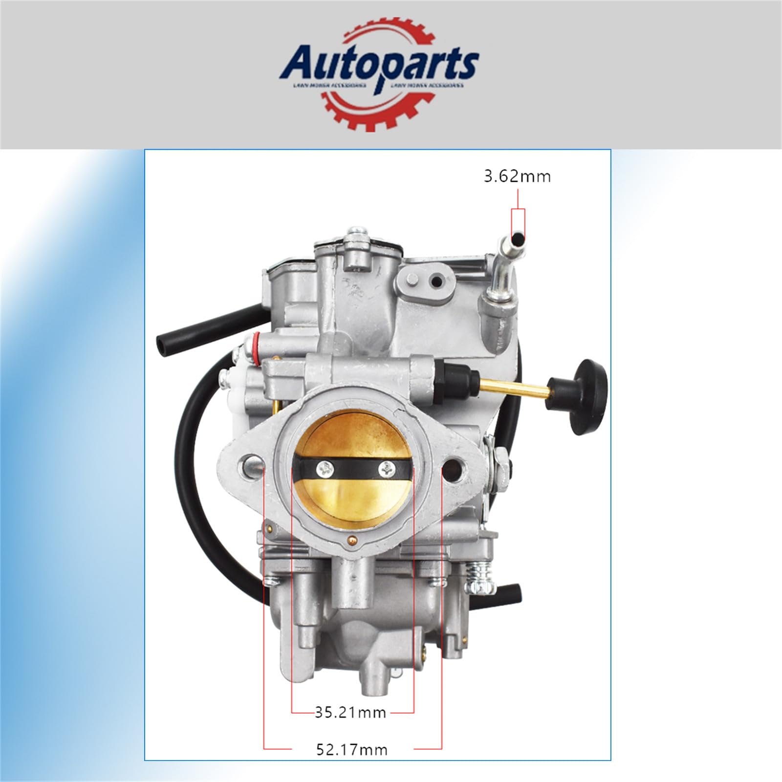 Autoparts carburetor packaging and included parts for quick replacement