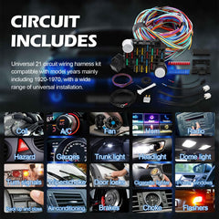 Auto Parts Prodigy GM color coded wires organized for classic car projects