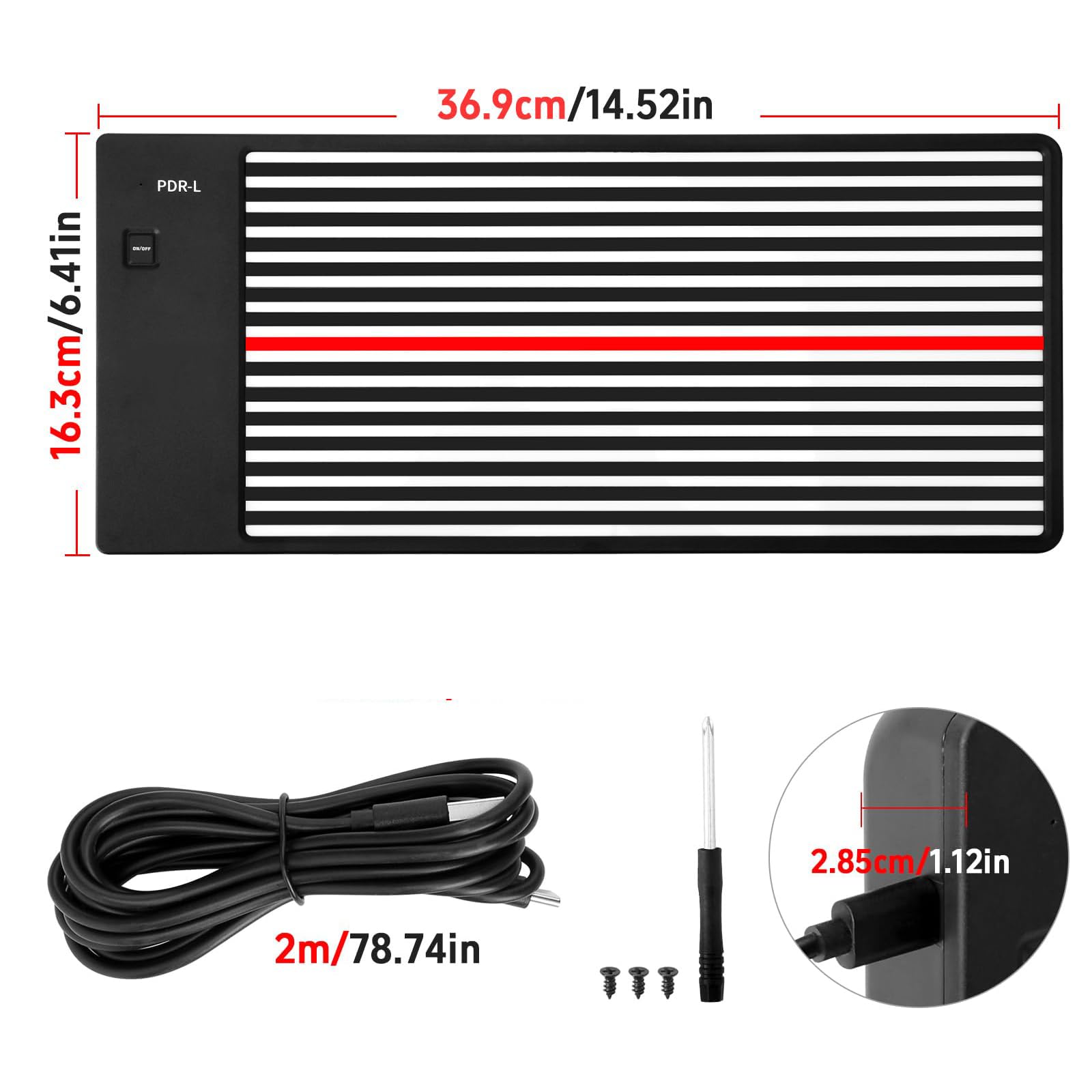 AUTOPDR Dent Puller package contents: light board and USB cable included.